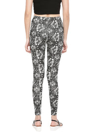 De Moza- Ladies Printed Ankle Length Leggings Black - De Moza (1602543222847)