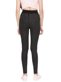 De Moza- Ladies Printed Ankle Length Leggings Black - De Moza (1602557673535)