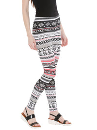De Moza- Ladies Printed Ankle Length Leggings White - De Moza (1665165721663)