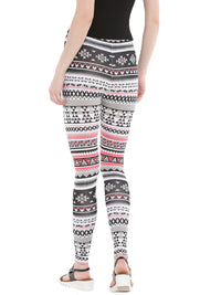 De Moza- Ladies Printed Ankle Length Leggings White - De Moza (1665165721663)