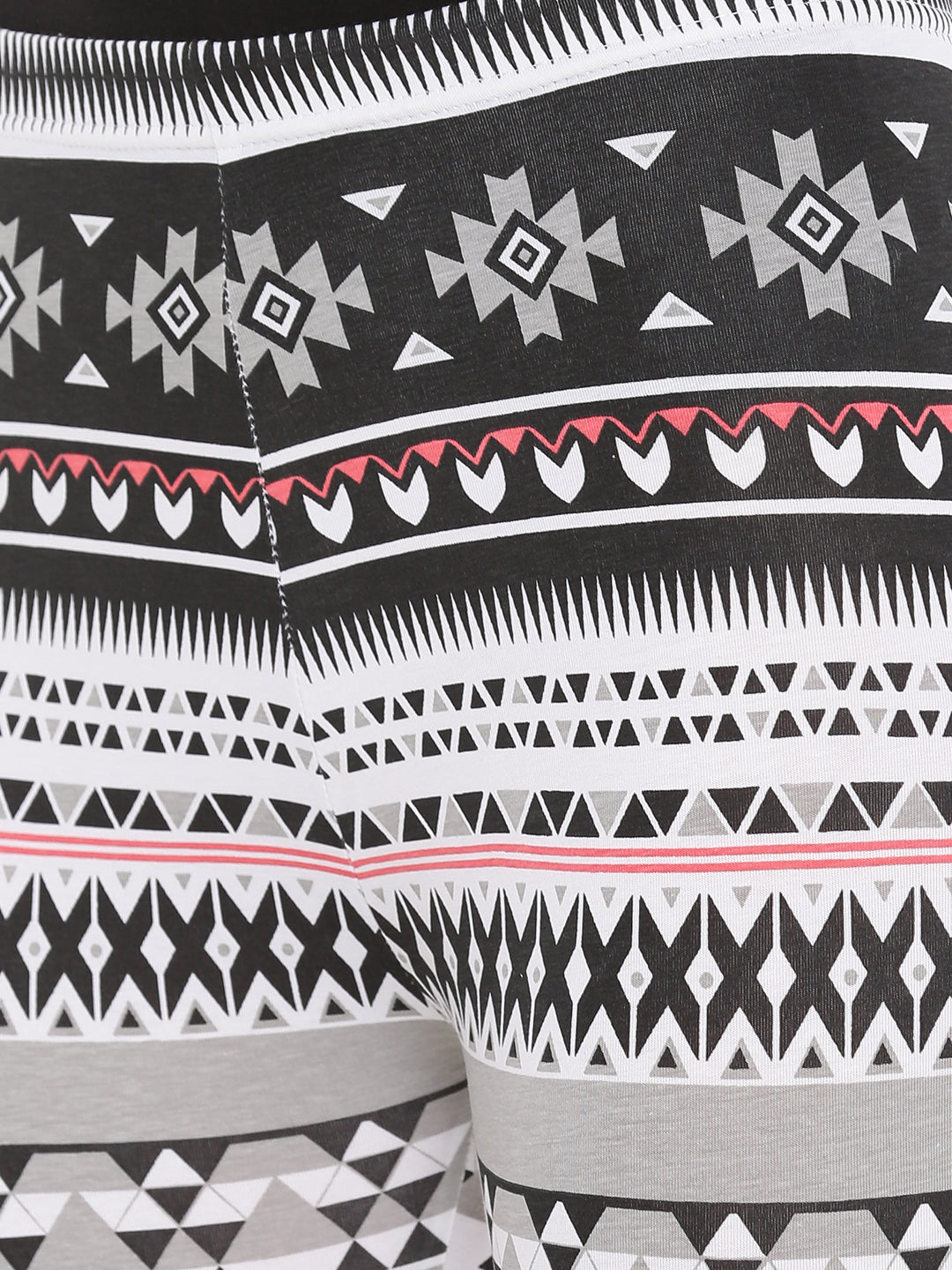De Moza- Ladies Printed Ankle Length Leggings White - De Moza (1665165721663)