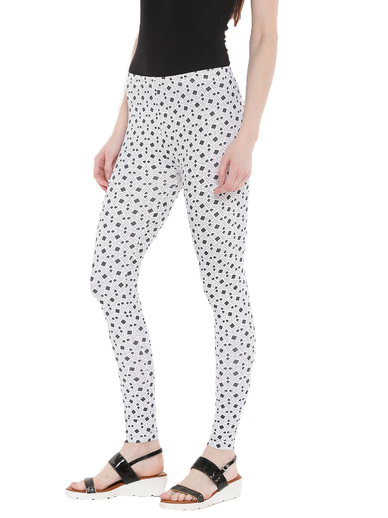 De Moza- Ladies Printed Ankle Length Leggings Dark Grey - De Moza (1665186005055)