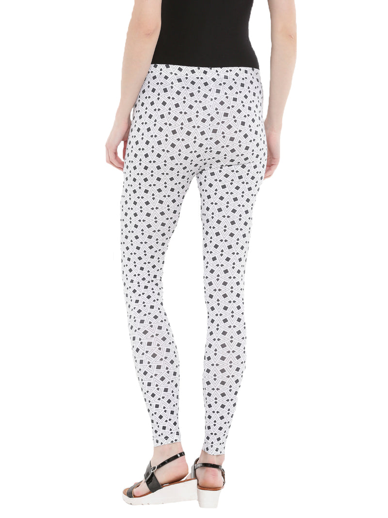 De Moza- Ladies Printed Ankle Length Leggings Dark Grey - De Moza (1665186005055)