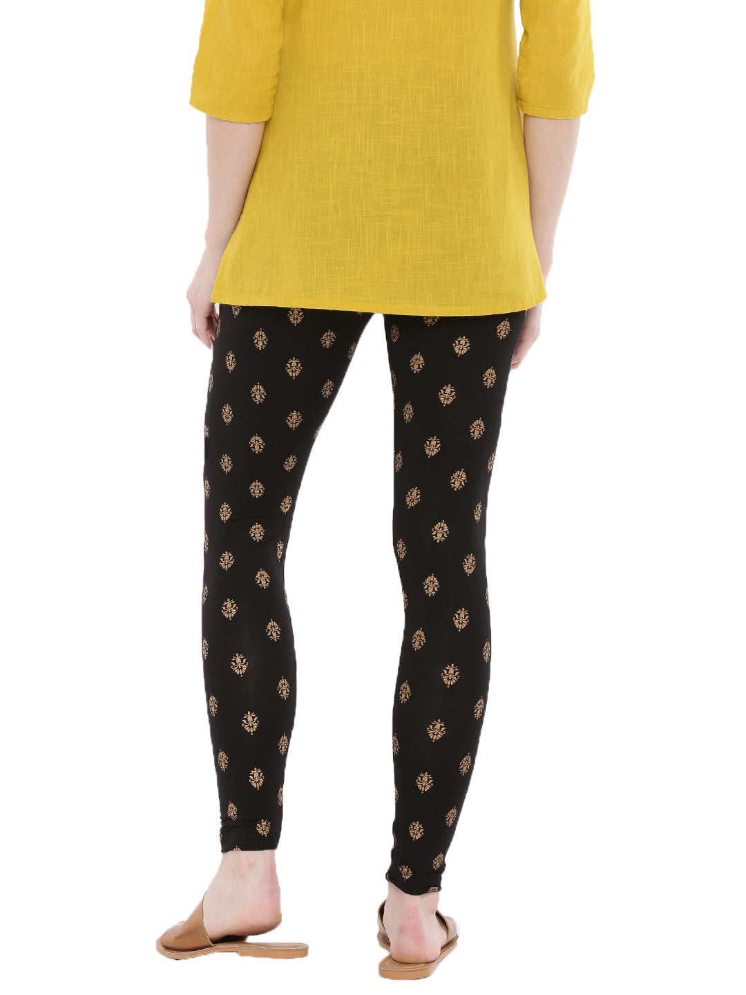 De Moza- Ladies Printed Ankle Length Leggings Black - De Moza (1665241415743)