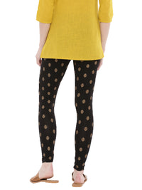 De Moza- Ladies Printed Ankle Length Leggings Black - De Moza (1665241415743)