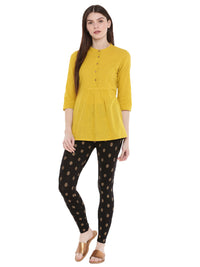 De Moza- Ladies Printed Ankle Length Leggings Black - De Moza (1665241415743)