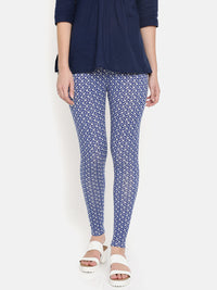 De Moza- Ladies Printed Ankle Length Leggings Navy Blue - De Moza (1532714057791)