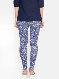 De Moza- Ladies Printed Ankle Length Leggings Navy Blue - De Moza (1532714057791)