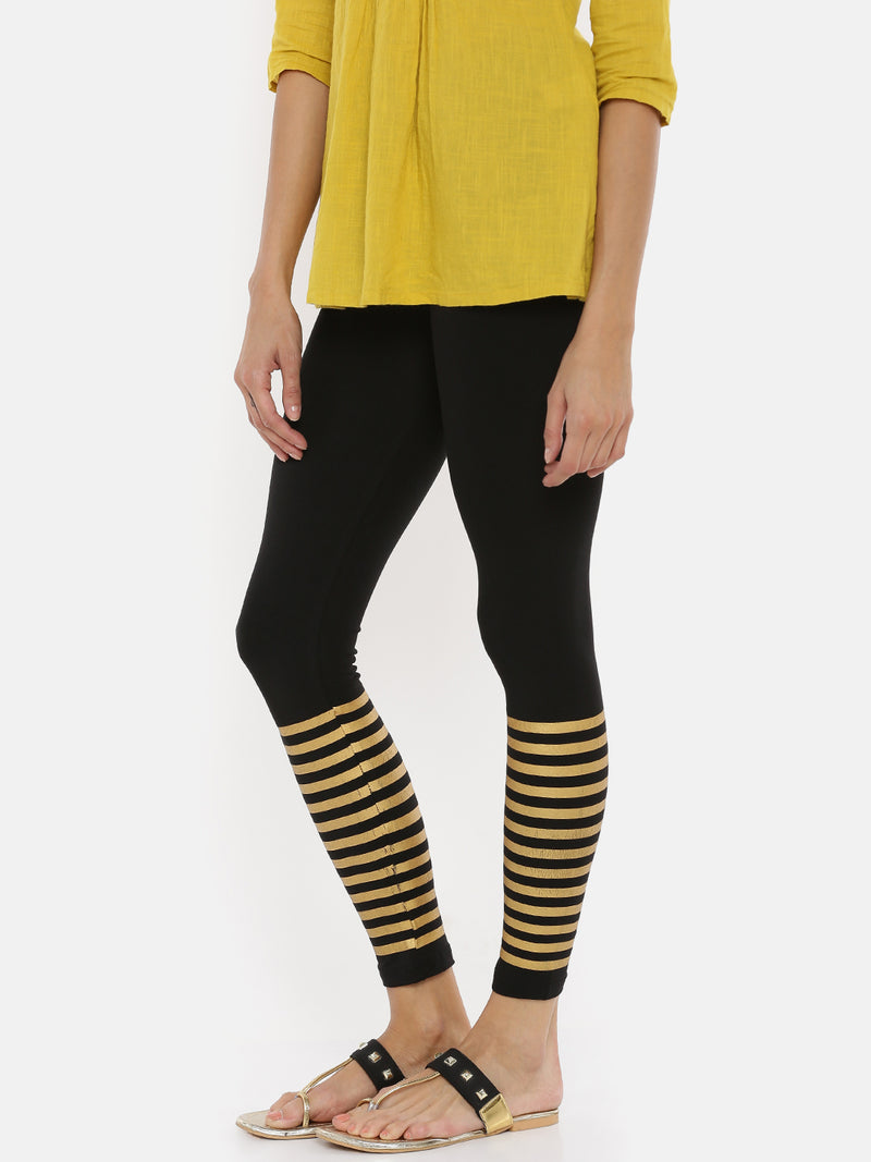 De Moza Ladies Printed Black Leggings - De Moza (1733541462079)