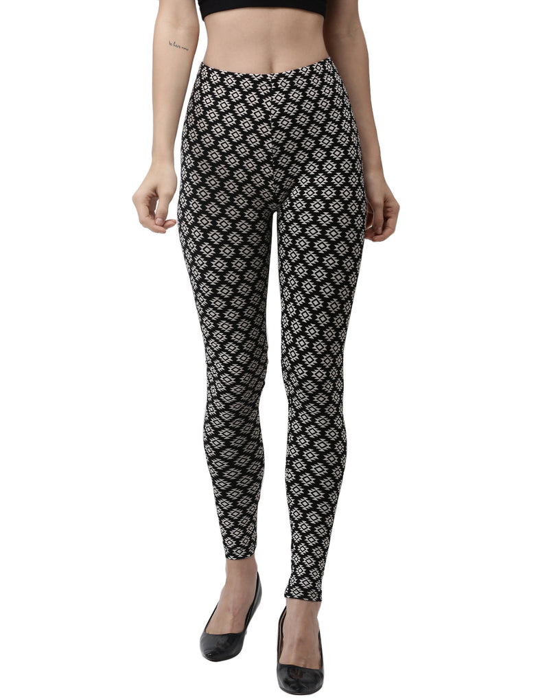 De Moza Ladies Printed Leggings Black - De Moza (1971253411903)