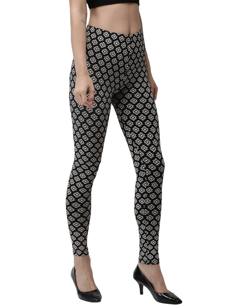 De Moza Ladies Printed Leggings Black - De Moza (1971253411903)