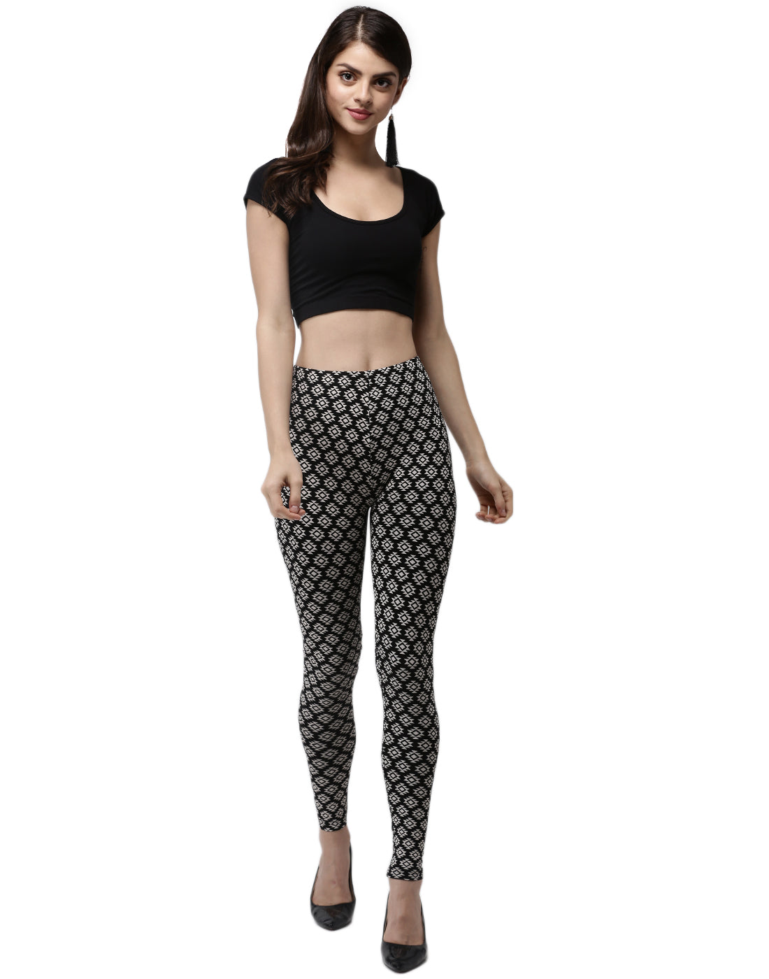 De Moza Ladies Printed Leggings Black - De Moza (1971253411903)