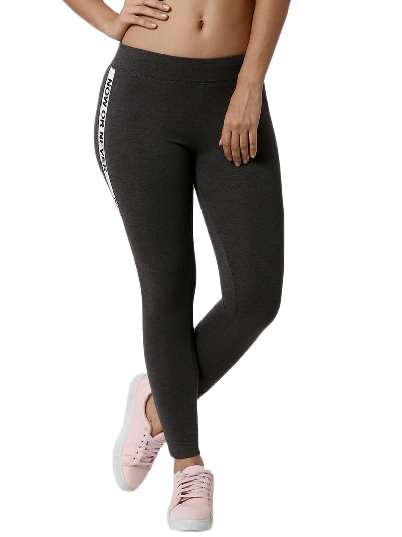 De Moza Ladies Printed Anthra Melange Active Wear - De Moza (1790090575935)