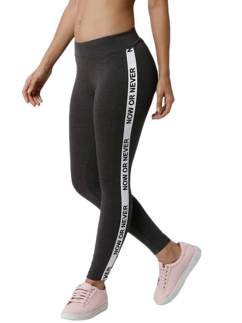 De Moza Ladies Printed Anthra Melange Active Wear - De Moza (1790090575935)