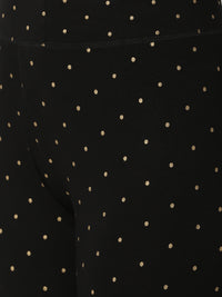 De Moza Women's Ankle Length Leggings All Over Print Viscose Black - De Moza (4461737082943)