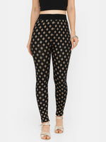 De Moza Women Printed Ankle Length Leggings Viscose Black - De Moza (4712828993599)