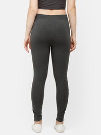 De Moza Women's Ankle Length Leggings  Cotton Anthra Melange - De Moza (4885586804799)