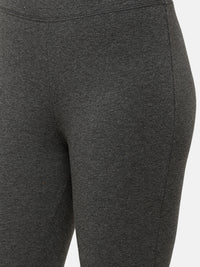 De Moza Women's Ankle Length Leggings  Cotton Anthra Melange - De Moza (4885586804799)
