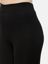 De Moza Women's Ankle Length Leggings  Cotton Black - De Moza (4885586837567)
