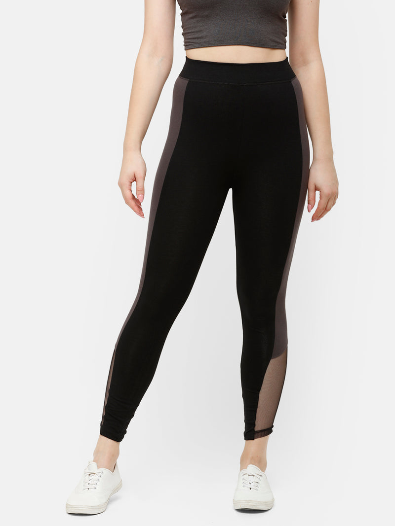 De Moza Women's Ankle Length Leggings Solid Cotton Black - De Moza (4885588901951)