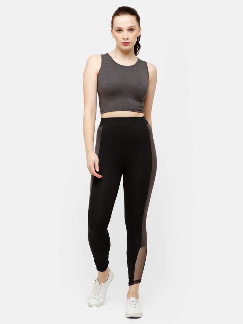 De Moza Women's Ankle Length Leggings Solid Cotton Black - De Moza (4885588901951)