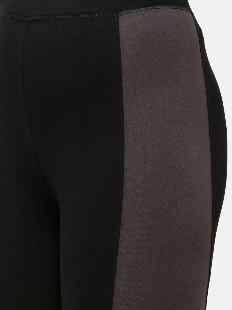 De Moza Women's Ankle Length Leggings Solid Cotton Black - De Moza (4885588901951)