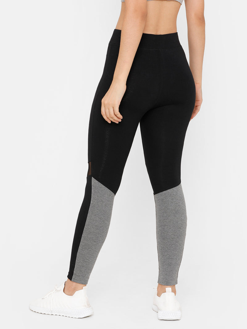De Moza Women Sporty Ankle Length Leggings Solid Cotton Black - De Moza (4712829059135)