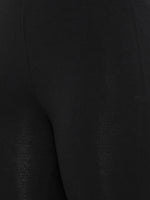 De Moza Women Sporty Ankle Length Leggings Solid Cotton Black - De Moza (4712829059135)
