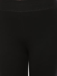 De Moza Women's Printed Ankle Length Leggings Cotton Black - De Moza (4465231331391)