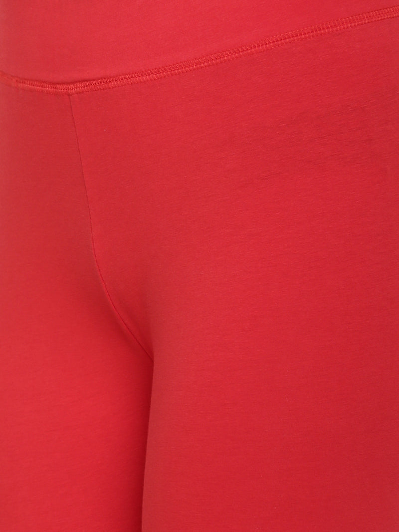 De Moza- Ladies Printed Ankle Length Leggings Red - De Moza (1602581725247)