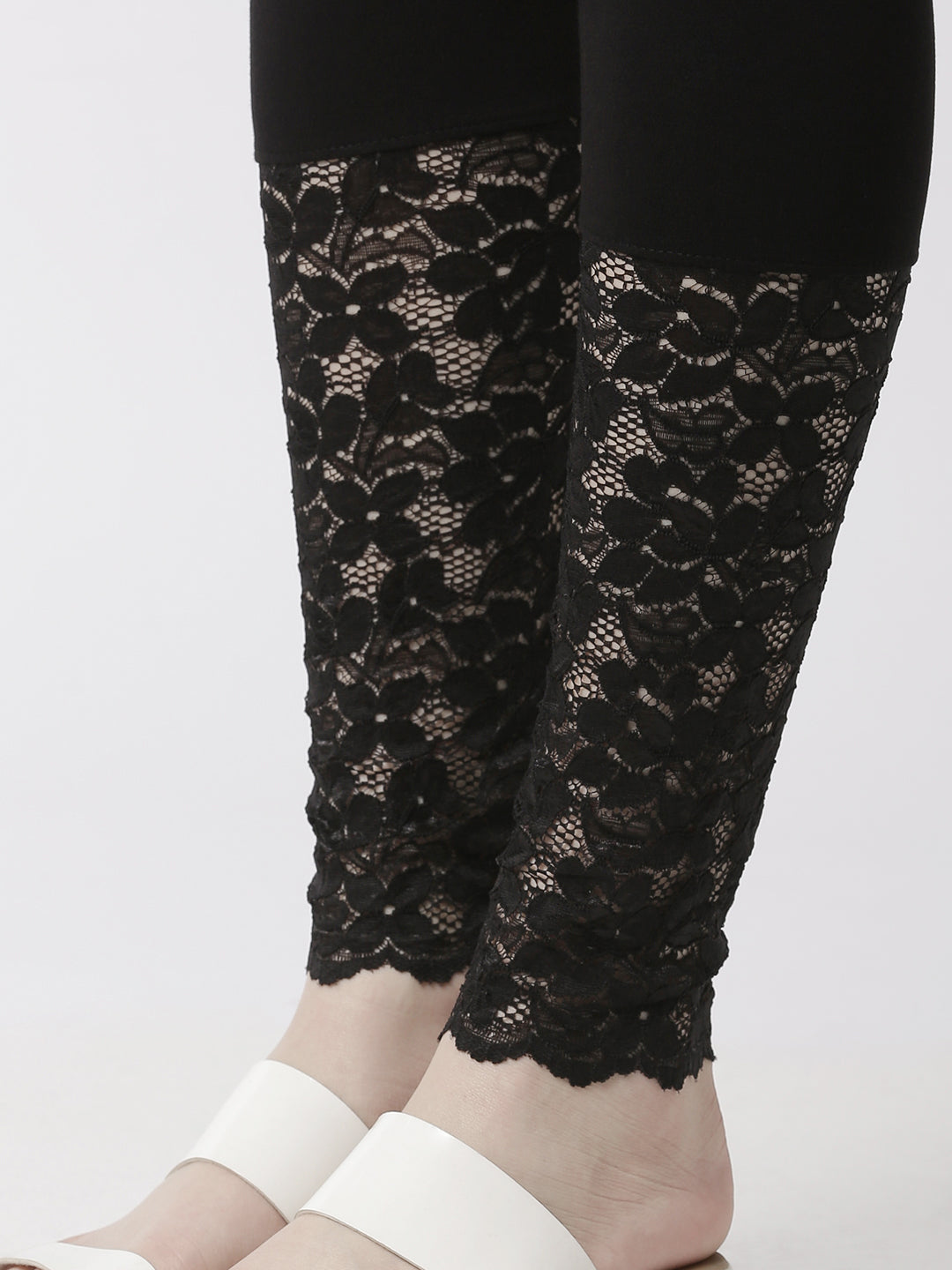 De Moza Women's Ankle Length Leggings Solid Viscose Lycra Black - De Moza (4470435676223)