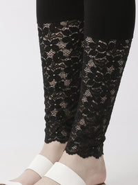 De Moza Women's Ankle Length Leggings Solid Viscose Lycra Black - De Moza (4470435676223)