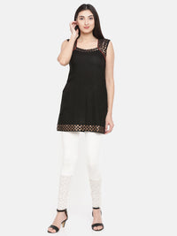 De Moza Women's Leggings Ankle Length Solid Viscose Lycra Offwhite - De Moza (4464287940671)