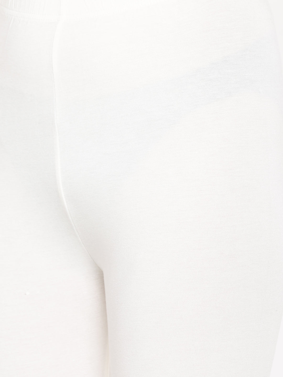 De Moza Women's Leggings Ankle Length Solid Viscose Lycra Offwhite - De Moza (4464287940671)