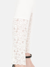 De Moza Women's Leggings Ankle Length Solid Viscose Lycra Offwhite - De Moza (4464287940671)