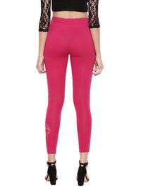 De Moza Ladies Printed Ankle Length Leggings Fuchsia - De Moza (1596307931199)