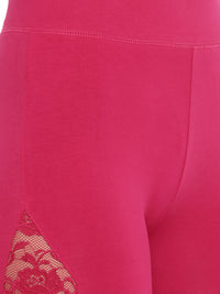 De Moza Ladies Printed Ankle Length Leggings Fuchsia - De Moza (1596307931199)
