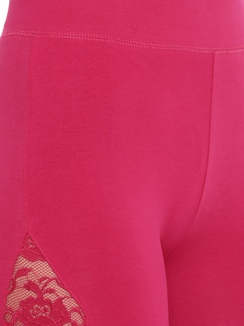 De Moza Ladies Printed Ankle Length Leggings Fuchsia - De Moza (1596307931199)