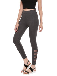 De Moza- Ladies Anthra Melange Mesh Leggings - De Moza (1603132489791)