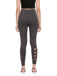 De Moza- Ladies Anthra Melange Mesh Leggings - De Moza (1603132489791)