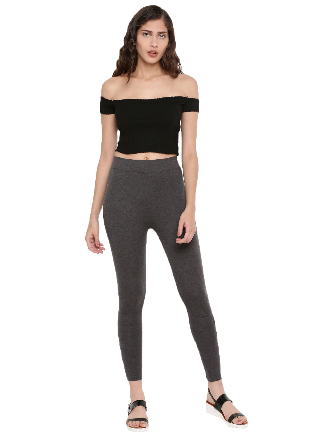 De Moza- Ladies Anthra Melange Mesh Leggings - De Moza (1603132489791)