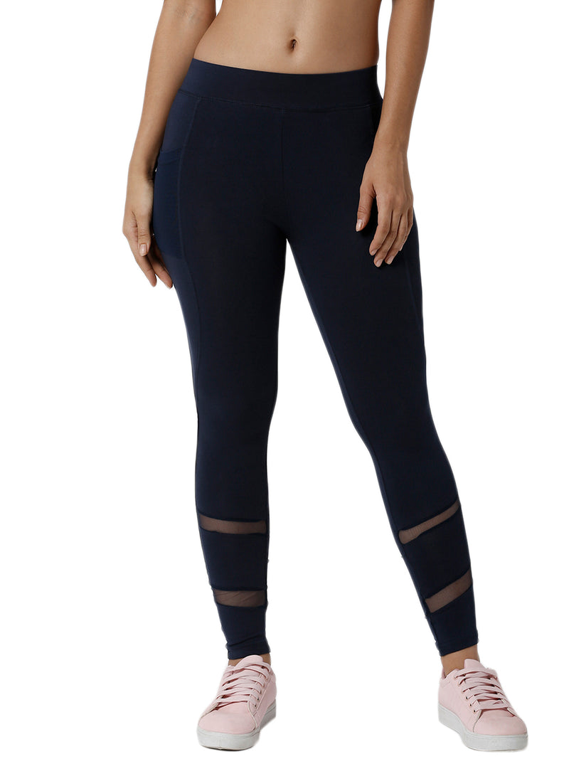 De Moza Ladies Mesh Dark Navy Blue Phone Pocket Active Wear - De Moza (1790103519295)