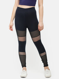De Moza Women's Ankle Length Leggings  Cotton Dark Navy Blue - De Moza (4885589327935)