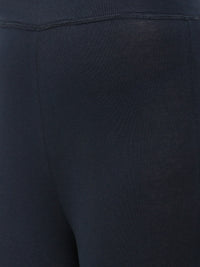 De Moza Women's Ankle Length Leggings  Cotton Dark Navy Blue - De Moza (4885589327935)