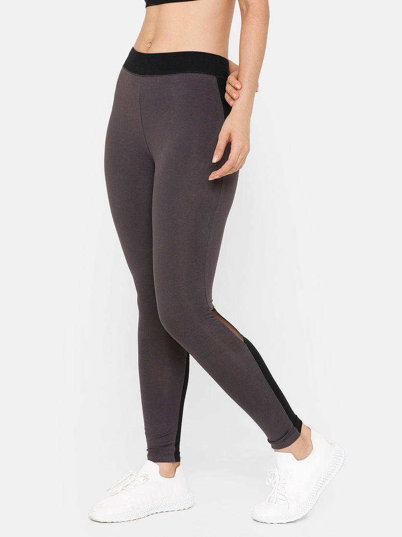 De Moza Women Sporty Ankle Length Leggings Cotton Dark Grey - De Moza (4712829124671)