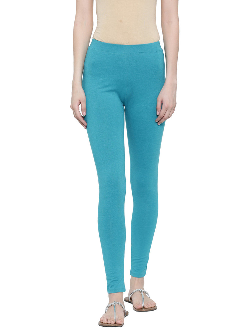 De Moza Ladies Yoga Legging Teal Melange - De Moza (11189437710)