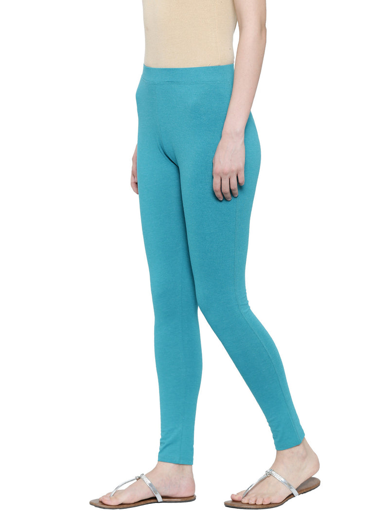 De Moza Ladies Yoga Legging Teal Melange - De Moza (11189437710)