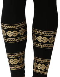 De Moza Ladies Placement Print Leggings Black - De Moza (1971267305535)