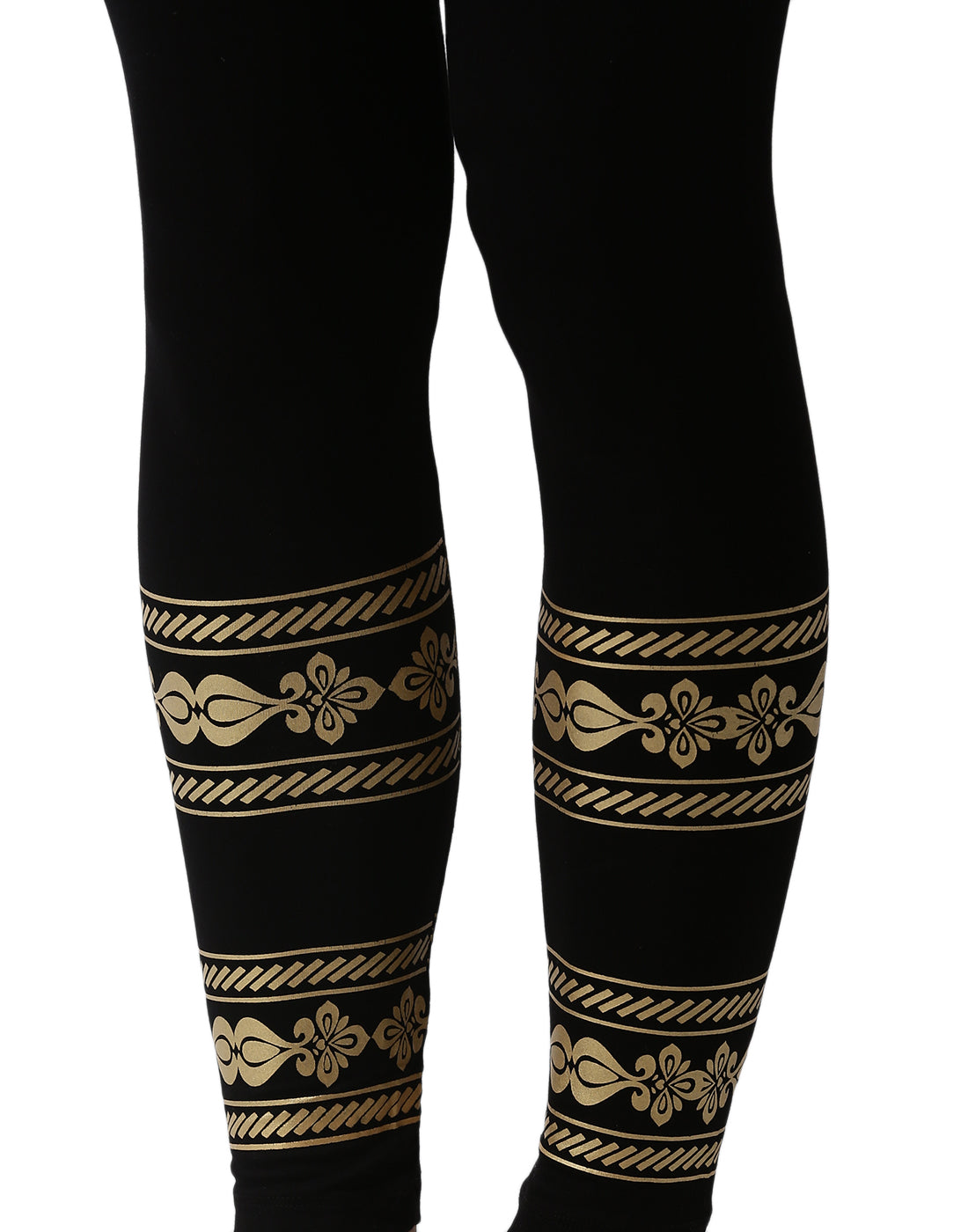 De Moza Ladies Placement Print Leggings Black - De Moza (1971267305535)