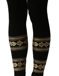 De Moza Ladies Placement Print Leggings Black - De Moza (1971267305535)